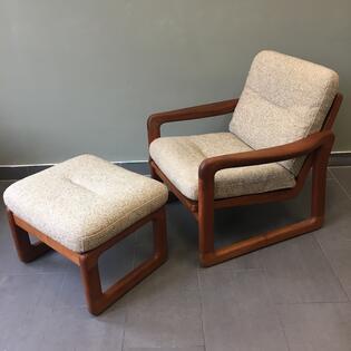 Dänischer Lounge Chair und Ottomane