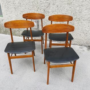 4 Dänische Teak Stühle