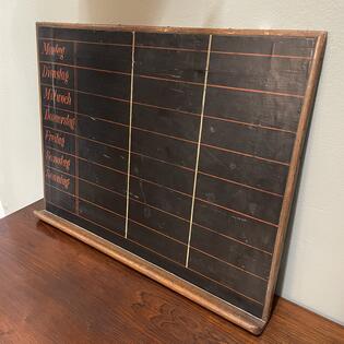 Tafel mit Wochentagen