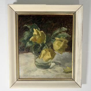 Blumenstrau&szlig; &Ouml;l auf Karton