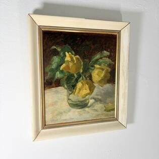 Blumenstrau&szlig; &Ouml;l auf Karton