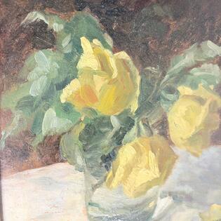 Blumenstrau&szlig; &Ouml;l auf Karton