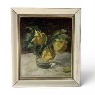 Blumenstrau&szlig; &Ouml;l auf Karton