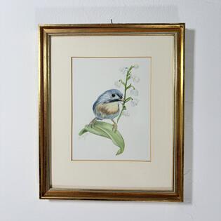 Aquarell &bdquo;Chinesische Nachtigall&ldquo;