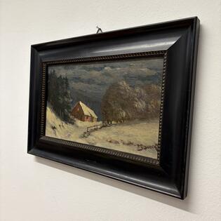 Winterlandschaft, &Ouml;l auf Holz