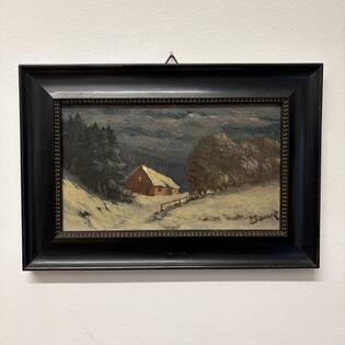 Winterlandschaft, &Ouml;l auf Holz
