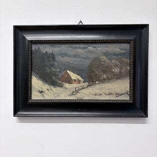 Winterlandschaft, &Ouml;l auf Holz